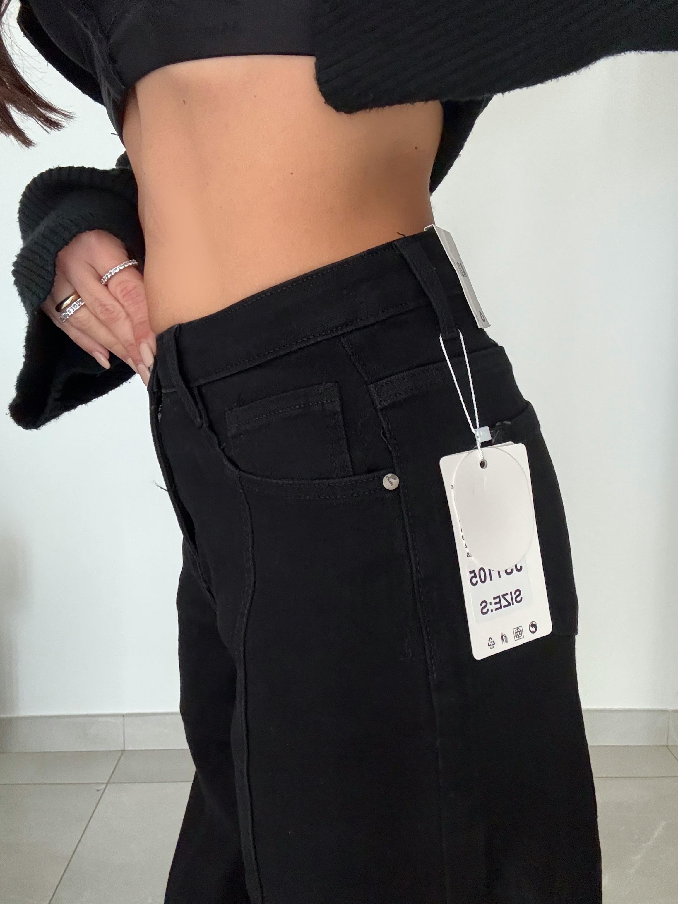 JEANS NERO MOM FIT